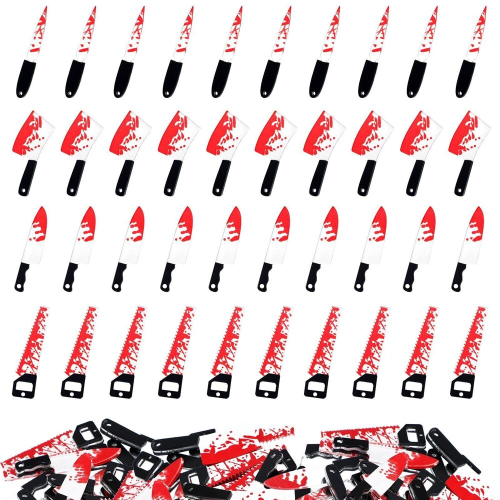 2414 40 Pcs Halloween Knife Charms Mini Knifes Pendants Acrylic Horror